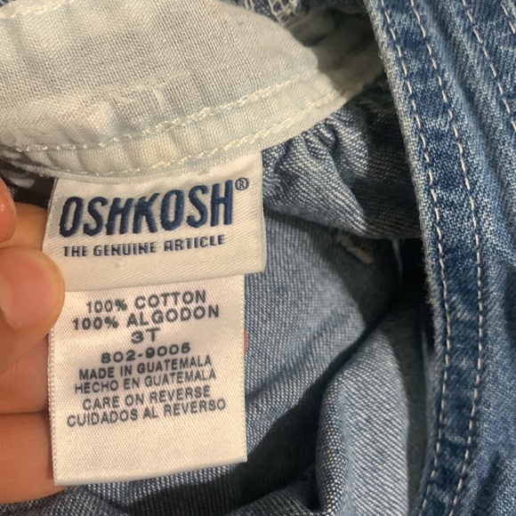 OshKosh Denim Overalls for little girls size 3T blue color - Picture 14 of 16